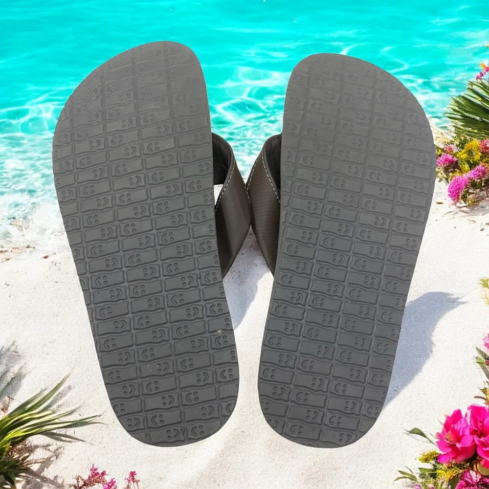 Sanuk Beer Cozy Yoga Mat Flip Flops Brown Men's Sz 8 EU 41 Beach Thong Sandals